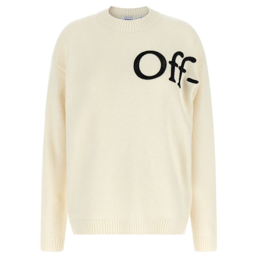 Off-White Bicolor Wool Women's Cardigan